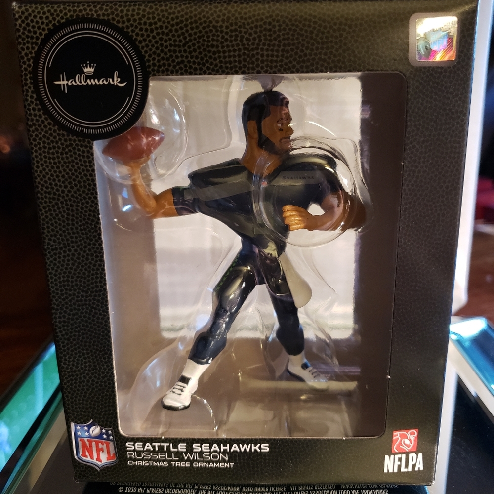 Russell Wilson Hallmark Christmas Ornament, Seattle Seahawks NFL Football.